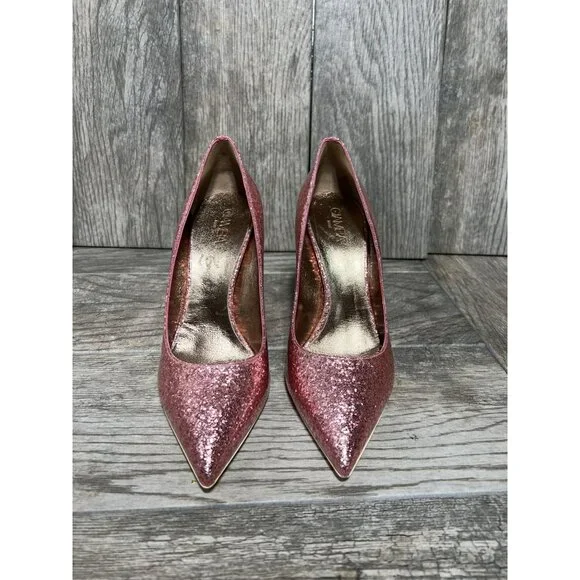 GIAMBA Paris Galactica Patent Rosa High Heels Pink Glitter Pumps 9.5 NWB - Picture 2 of 7